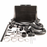 Process West Stage 3 Intercooler Kit including black intercooler core, piping, hoses, and clamps, primarily in black color.